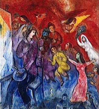 L’Apparition de la famille de l’artiste contemporain Marc Chagall Peinture à l'huile